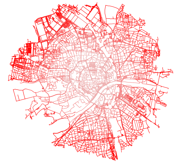 Catchment Area Shape (Network) Public Transport in GOAT