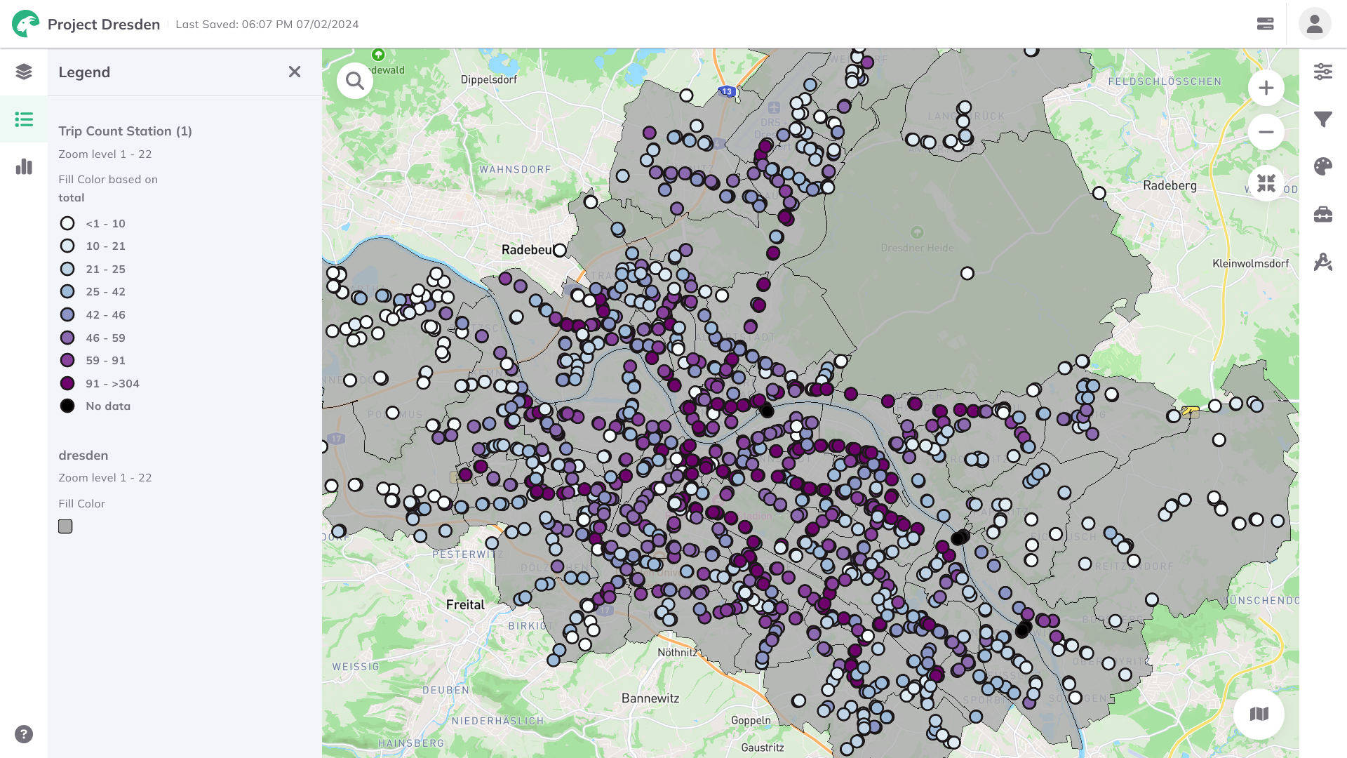 Menu Overview for Public Transport Trip Count