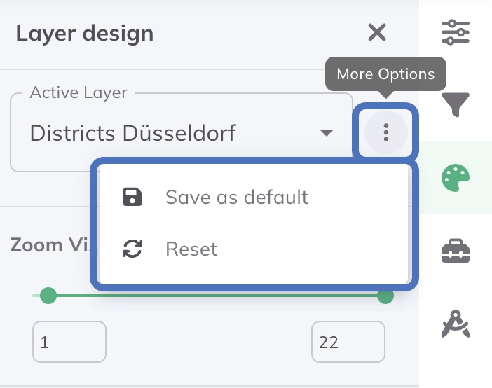 Default settings menu