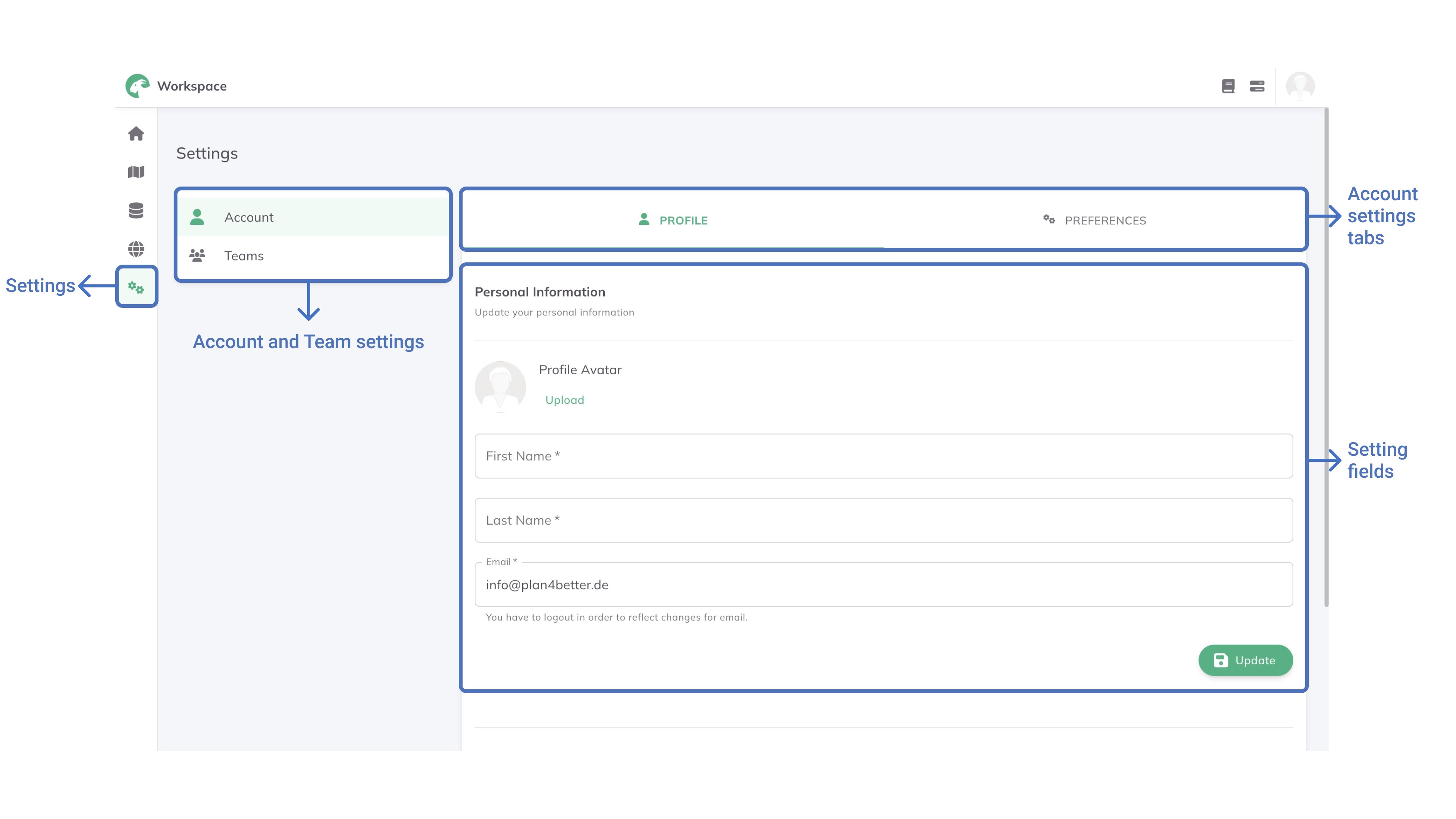 GOAT - Profile Settings