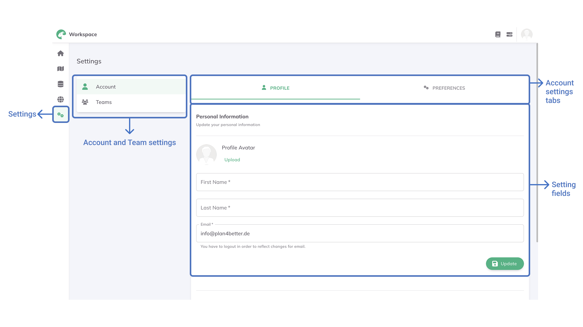 GOAT - Profile Settings