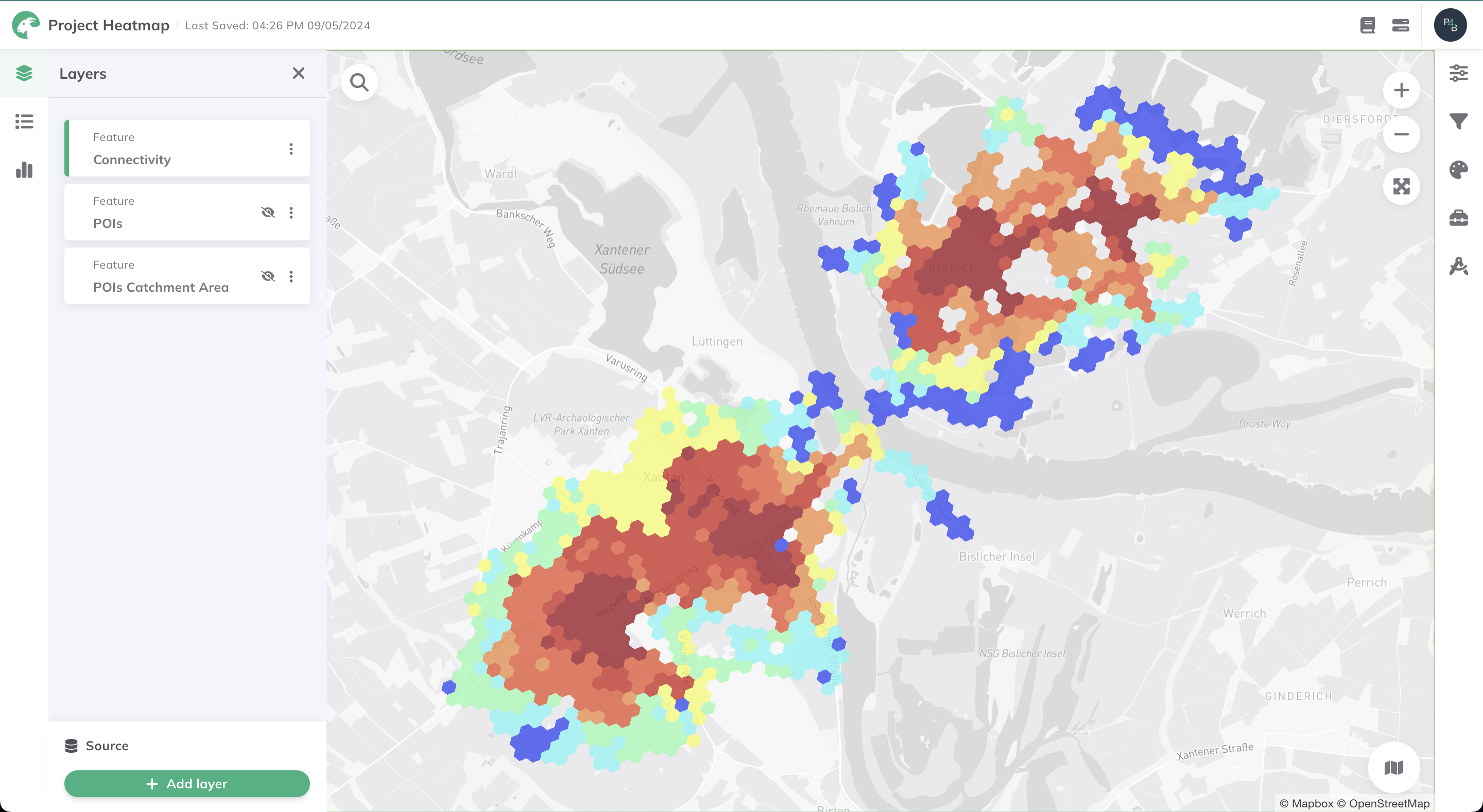 Connectivity-based Heatmap in GOAT