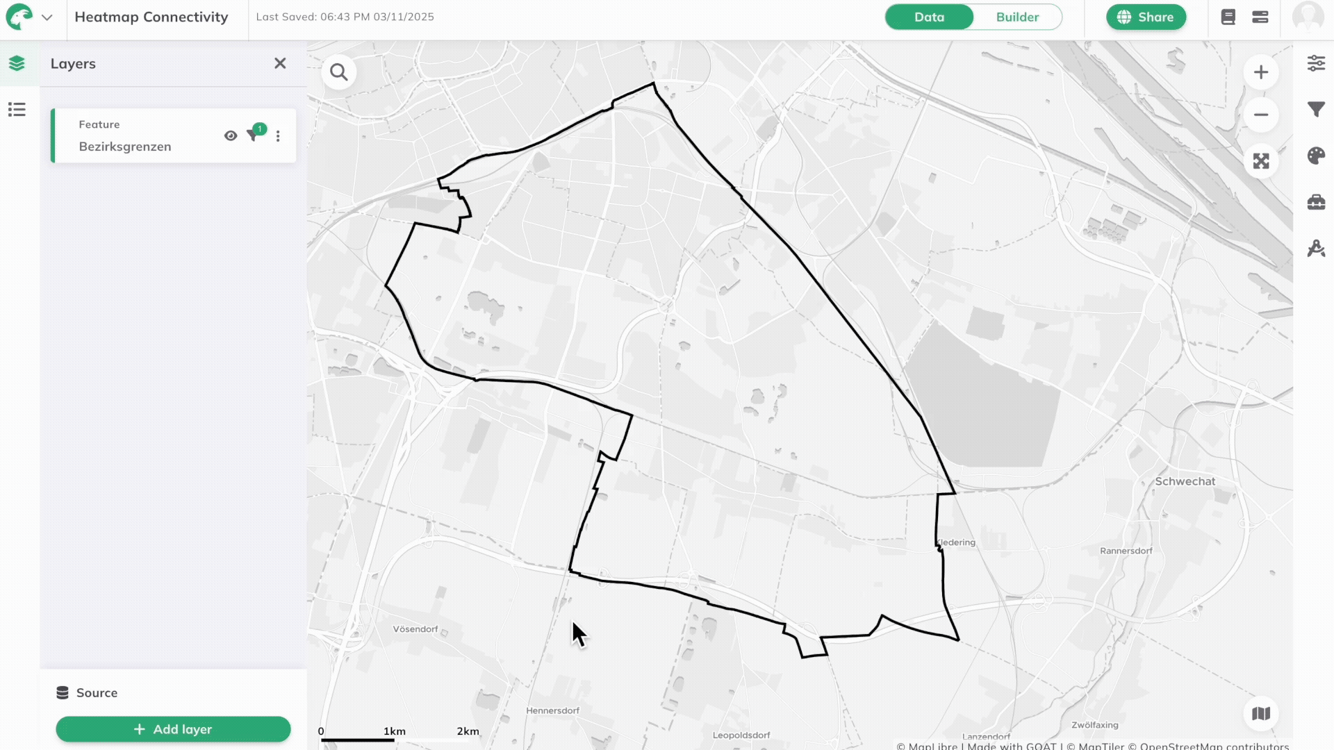 Connectivity-basierte Heatmap Ergebnis in GOAT