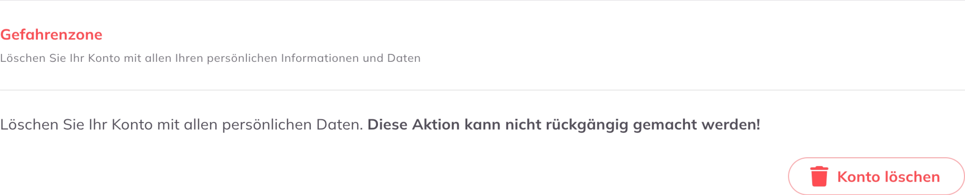 Konto löschen