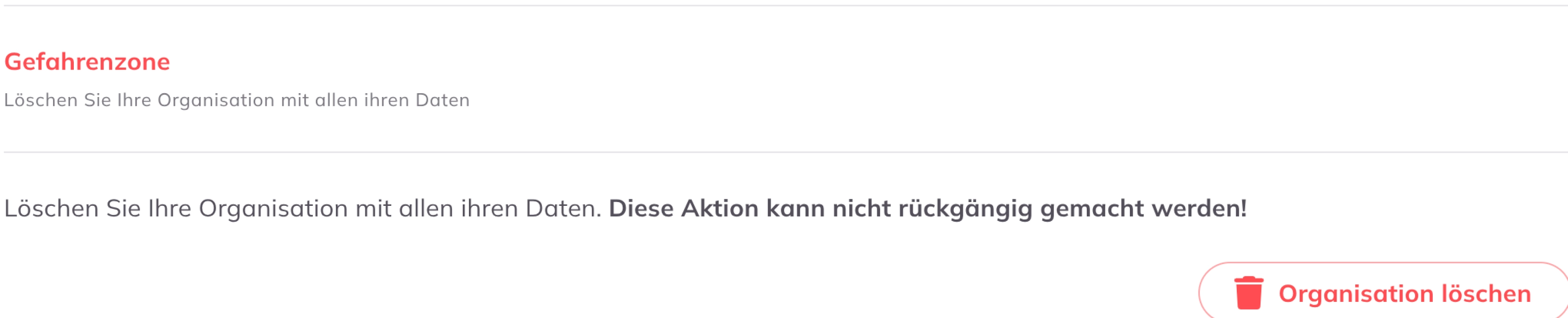 Organisation löschen