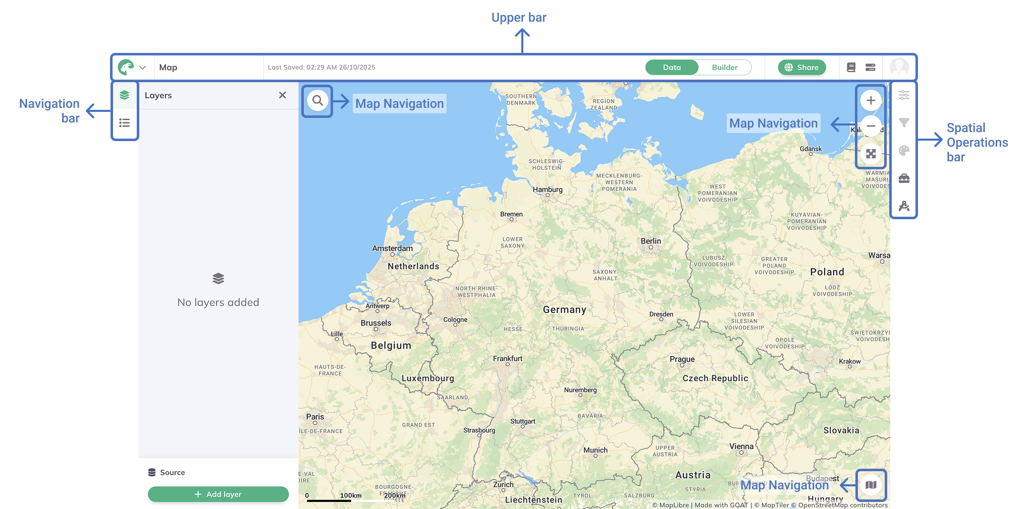 Kartenoberfläche Übersicht