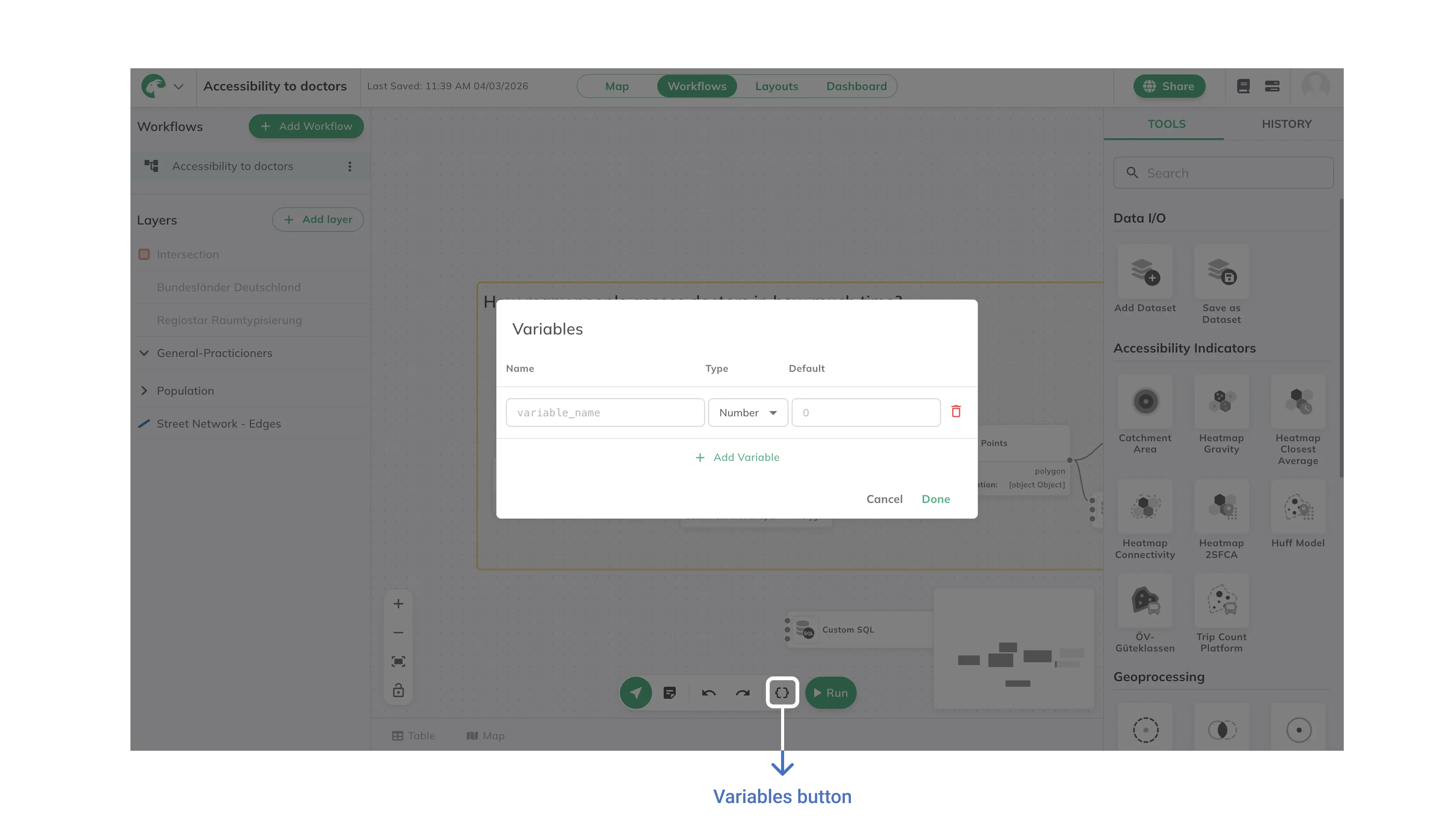 Kartenoberfläche Übersicht